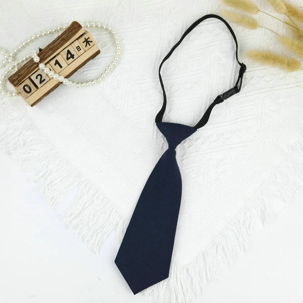 Daily JK Ties Solid 7CM Lazy Neckties Girls Short Shirt Tie Kids Student Collar School Uniform Accessories College Female Cravat