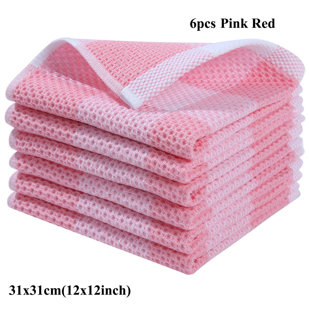 Olanly 100% Cotton Dishcloth For Kitchen Towel Home Ultra Soft Absorbent Dish Cloth Reusable Clean Tool Microfiber Kitchen Towel