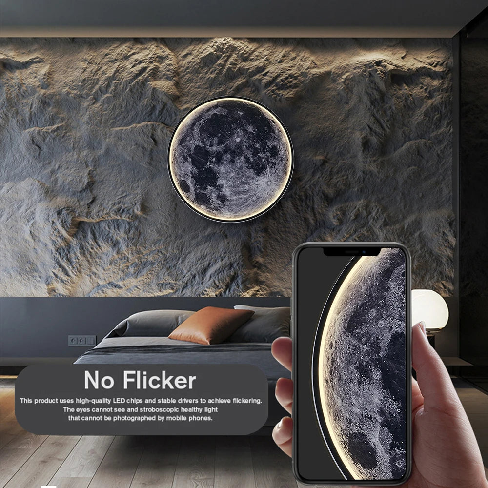 Modern LED Wall Sconces 60CM Moon Wall Lamp Minimalist Mural Indoor Lighting Background Wall Decorative For Bedroom Foyer