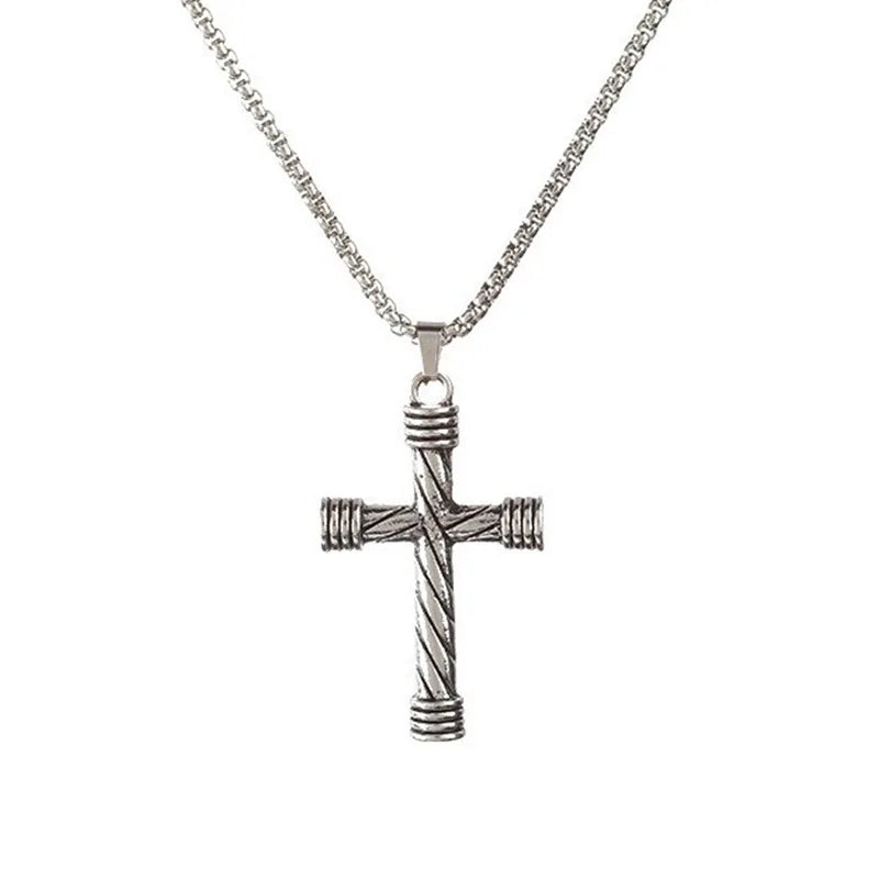 Simple Geometric Cross Pendant Necklace For Women Metal Jewelry Silver Color Chain Choker Men Party Gift Accessories