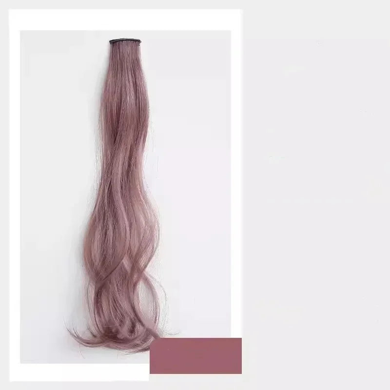 1 Piece Candy Color Girl Wig Hair Clip for Kids Sweet Cool  Invisible Seamless Natural Hanging Ears Hair Dyeing Wig Headwear