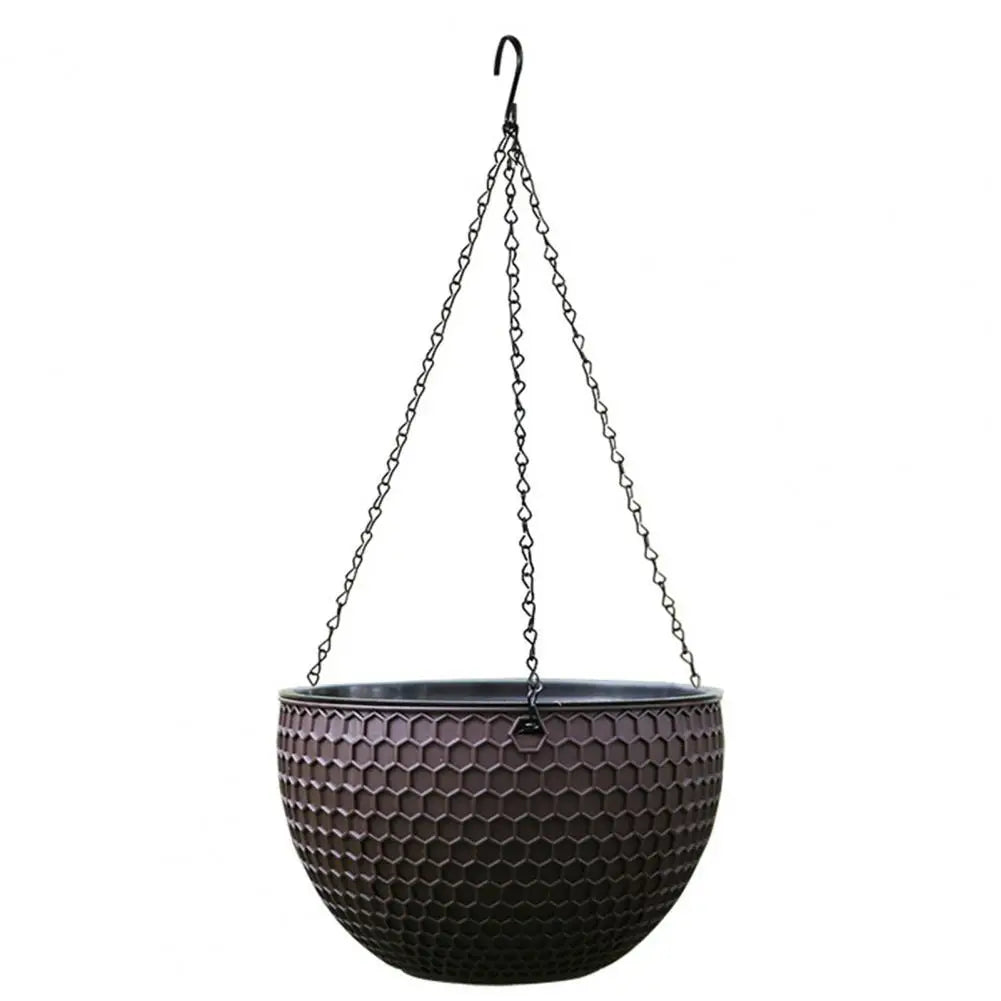 Beautiful Hanging Flower Pot 3 Sizes Waterproof Outdoor Resin Plant Hanger Hanging Flower Basket Self Water Absorption