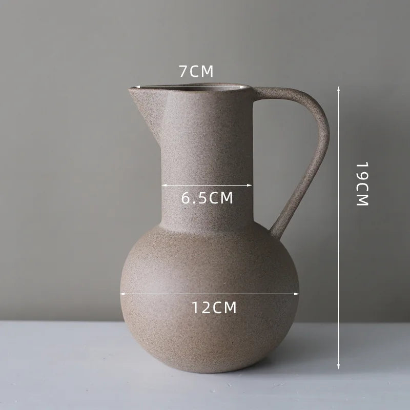 Nordic Ins Ceramic Vase Art Vases Vegetarian Ceramic Flower Pot Creative Homestay Dry Flower Arrangement Ornaments Dining Table