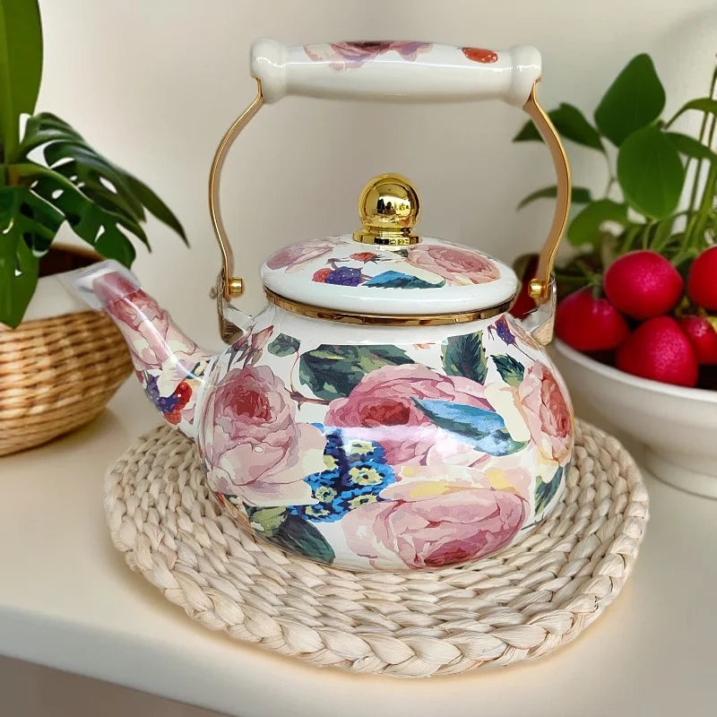 Kettle, Thickened 2.5 Liters Enamel Enamel Teapot Hot Kettle Milk Teapot Ceramic Pot for Induction Cooker Tea Pot 2