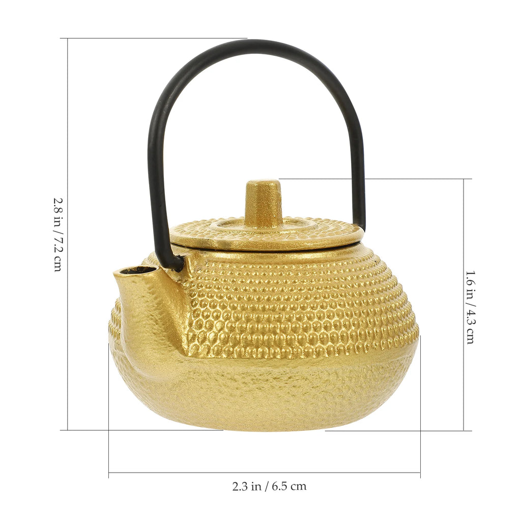 Mini Cast Iron Teapot Small Tea Kettle Rustproof Dinnerware Sets Kitchen Dining Bar nament Teapot Decorative Healthy Use