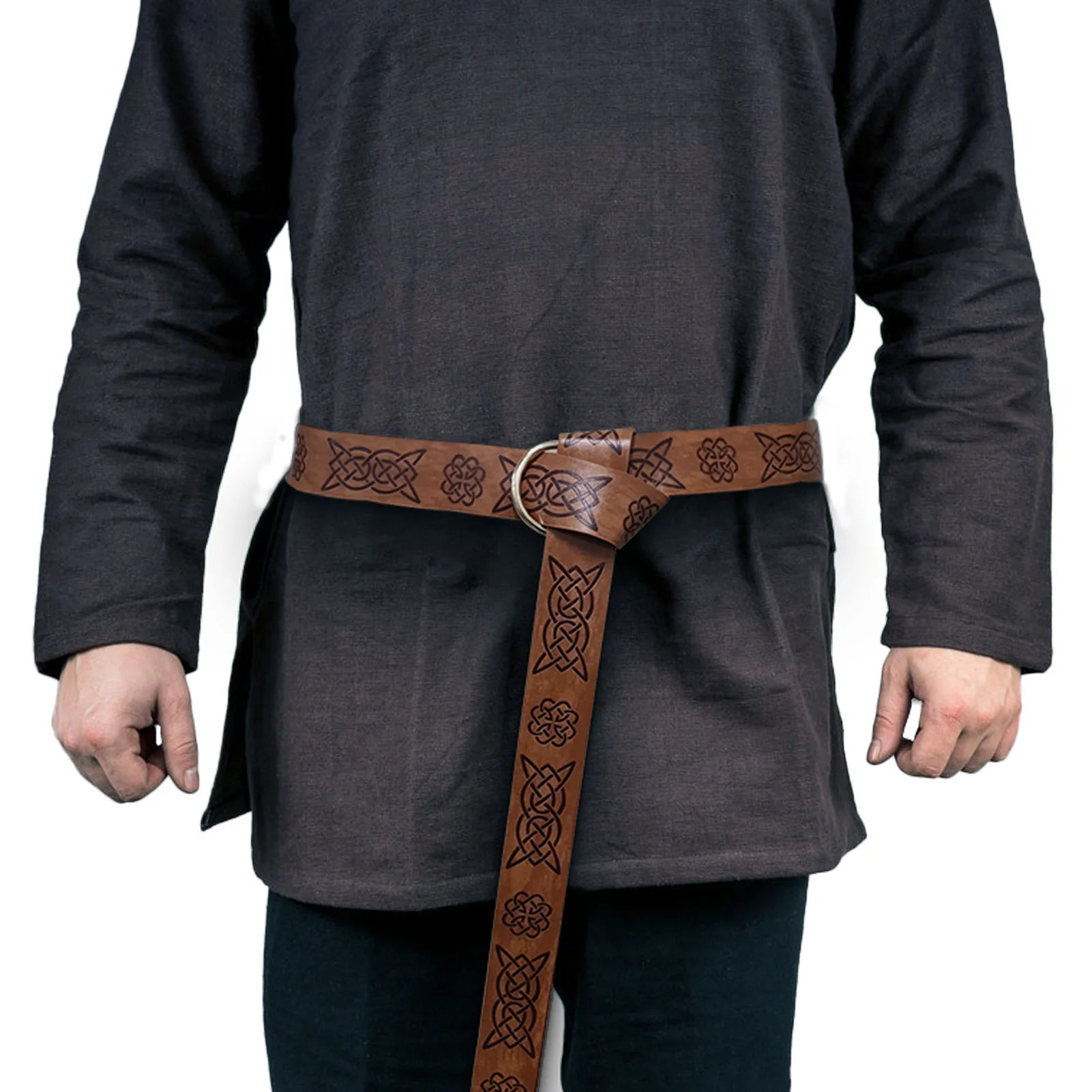 Medieval Embossed  Vegvisir PU Leather Belt Retro Renaissance Knight Belt Viking  Medieval Accessories Renaissance