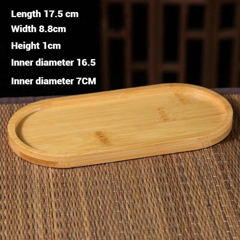 30 Style Round Square Flower Pots Planter Bamboo Tray Wood Holder Home Decor Gardening Supply Anti-Fade Simple Elegant Design