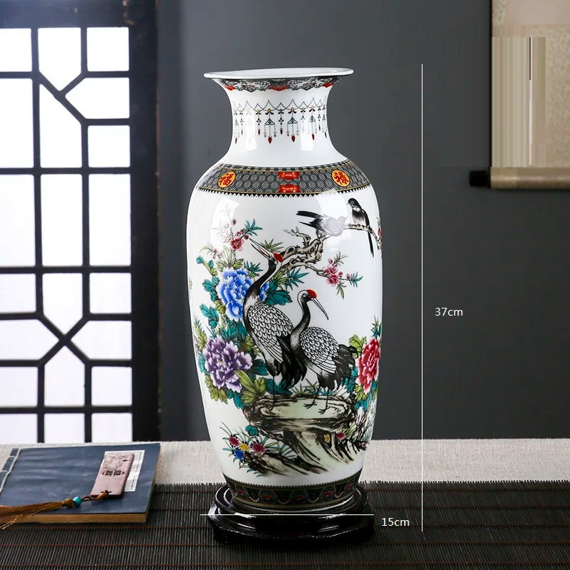 Jingdezhen Ceramic Vase Vintage Chinese Traditional Vases Home Decoration Animal Vase Fine Smooth Surface Furnishing Articles