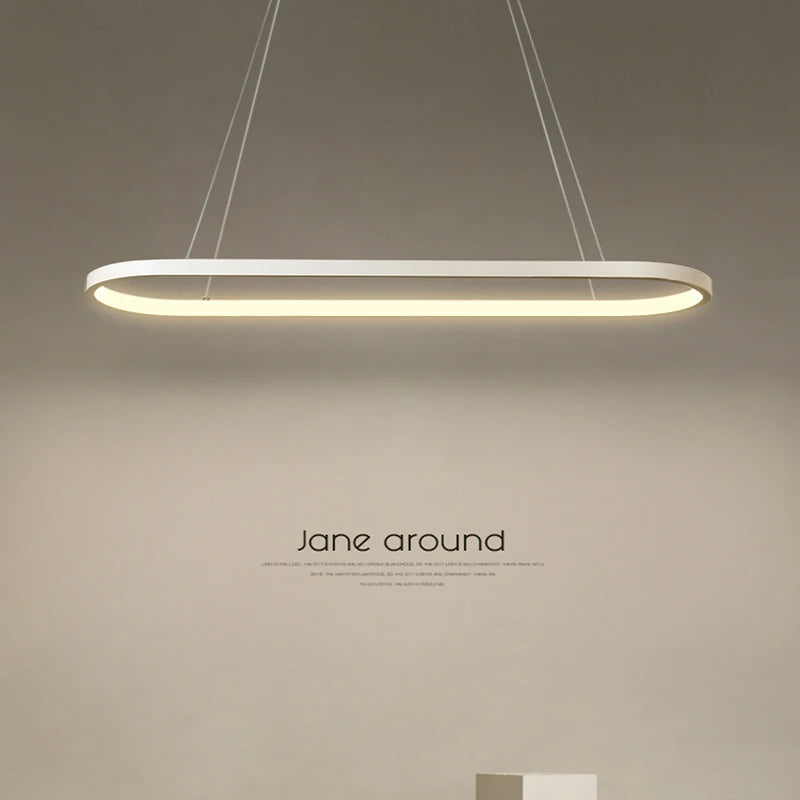 Designer dining room ceiling lamp ins Nordic minimalist dining room bar table creativity word led strip modern simplicity