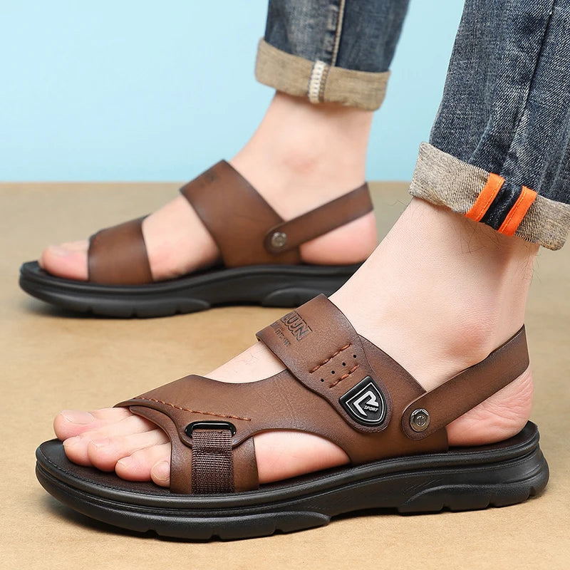 Sandals for men, simple and casual water wading shoes, beach shoes, summer new trend, soft sole dual-use slippers, anti slip san