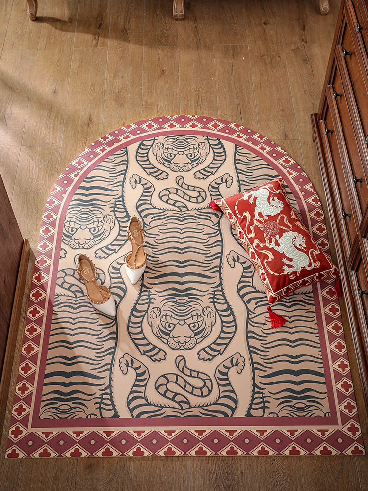 Tiger Mat Red Doorway Carpet Bedroom Decorative Tiger Rug Kitchen Floor Mats Oversized Living Room Alfombra Tapete ковер 러그 Home