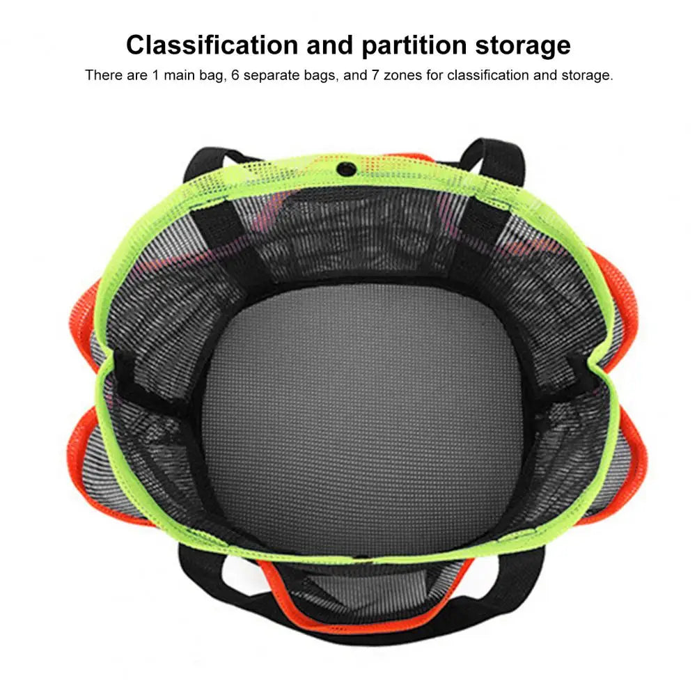 Beach Mesh Bag Portable Mesh Toiletry Bag Capacity Mesh Beach Bag Shower Caddy Organizer for Travel Gym Camping College Dorms