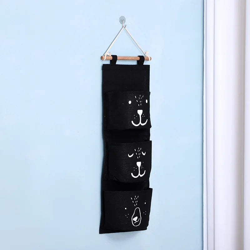 Hanging Storage Bag 3 Pocket Waterproof Hanging Organizer for Dorm Living Room Bathroom Home Fabric Wall Closet Organizer