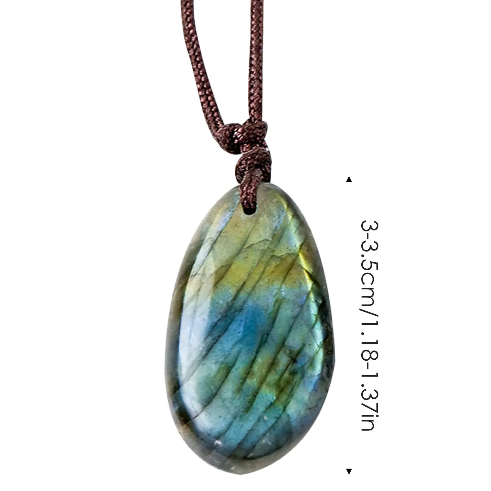 Natural Labradorite Pendant Necklaces Men Women Energy Quartz Necklaces Stones Ornament Moonstone Home Decoration