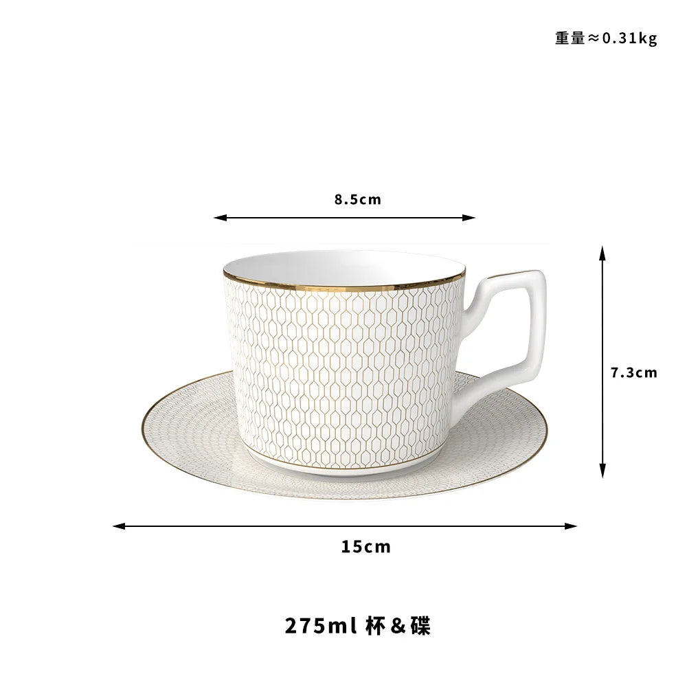 New Bone China Dinner Plates Luxury Gilded Lace Ceramic Tableware Set Feast Porcelain Western Plate Cake Dish Home Decor