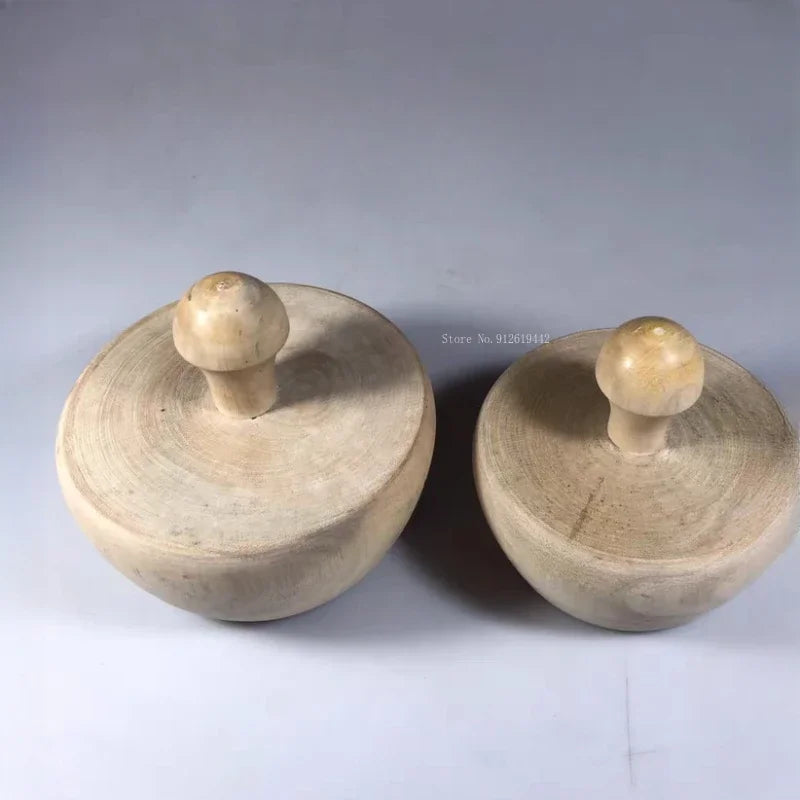 Pottery Purple Clay Teapot Round Mouth Egg-shaped Tool with Handle Wood Egg DIY Making Ceramic Teapot Round Mouth Auxiliary Tool
