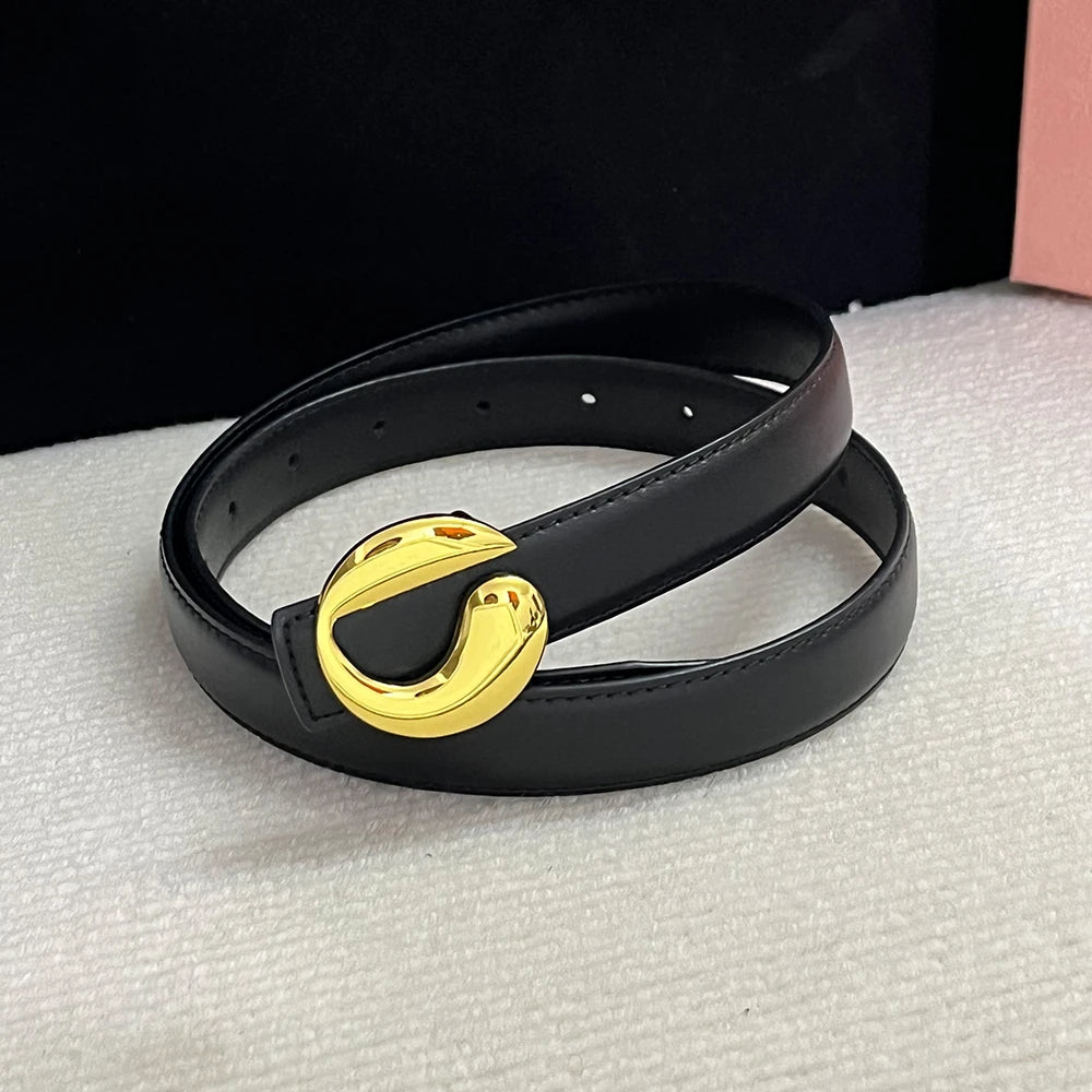 Ladies Leather Belt Retro Smooth Buckle Fashion Simple with Jeans CasuaI High Quality Leather  Waistband