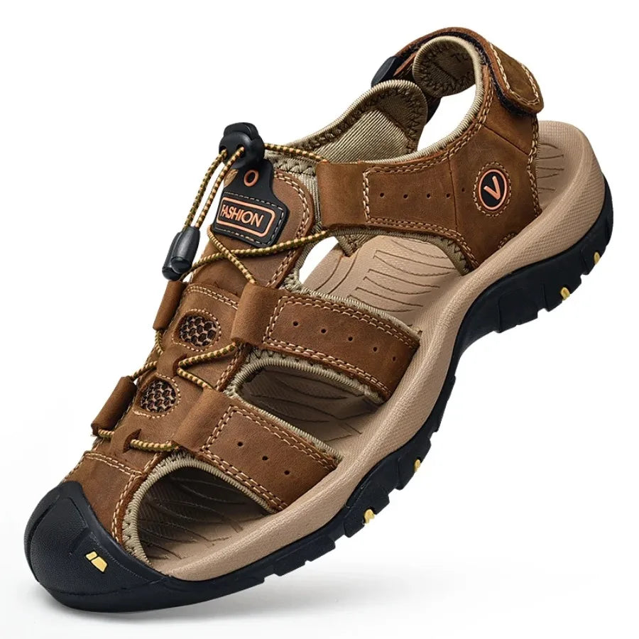Summer Men Sandals Genuine Leather Mens Casual Shoes Outdoor Men Leather Sandals for Men Beach Shoes