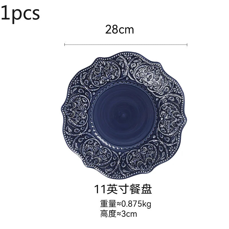European Style Plates Creative Steak Plates Ceramic Plates Light Luxury High-end Tableware