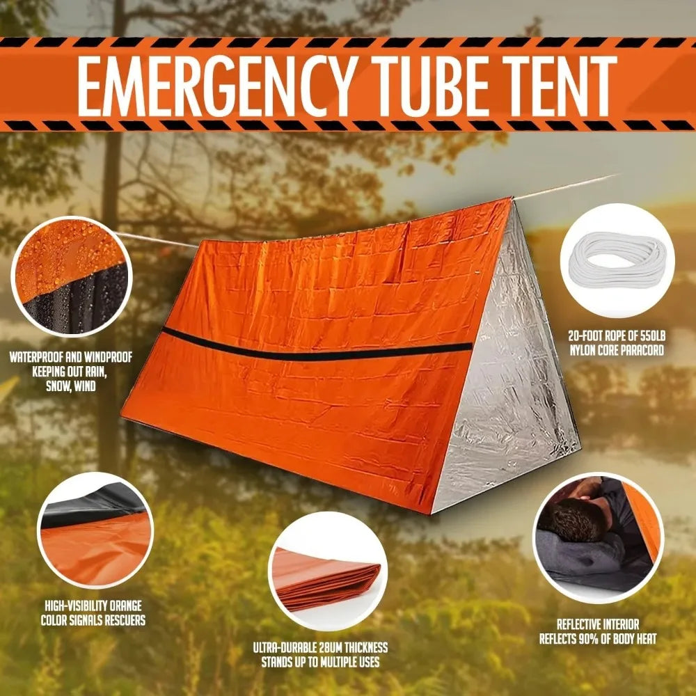 2 Person Emergency Tent Waterproof Sleeping Bag Earthquake Shelter Survival Tent Moisture-Resistant Thermal Blanket Camping