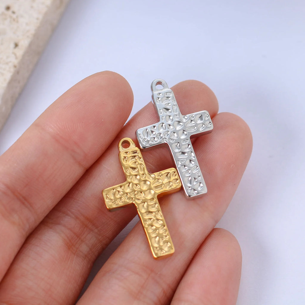 3pcs Stainless Steel Fashion Jesus Crosses Charm For DIY Necklace Earrings Pendant Jewelry Making Accessories Supplies Wholesale