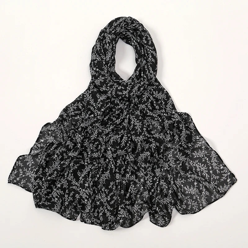 Newest Print Chiffon Headscarf Shawls Long Elegant Muslim Women Hijab Ladies Soft Simple Scarf Stoles Factory Wholesale 180*70cm