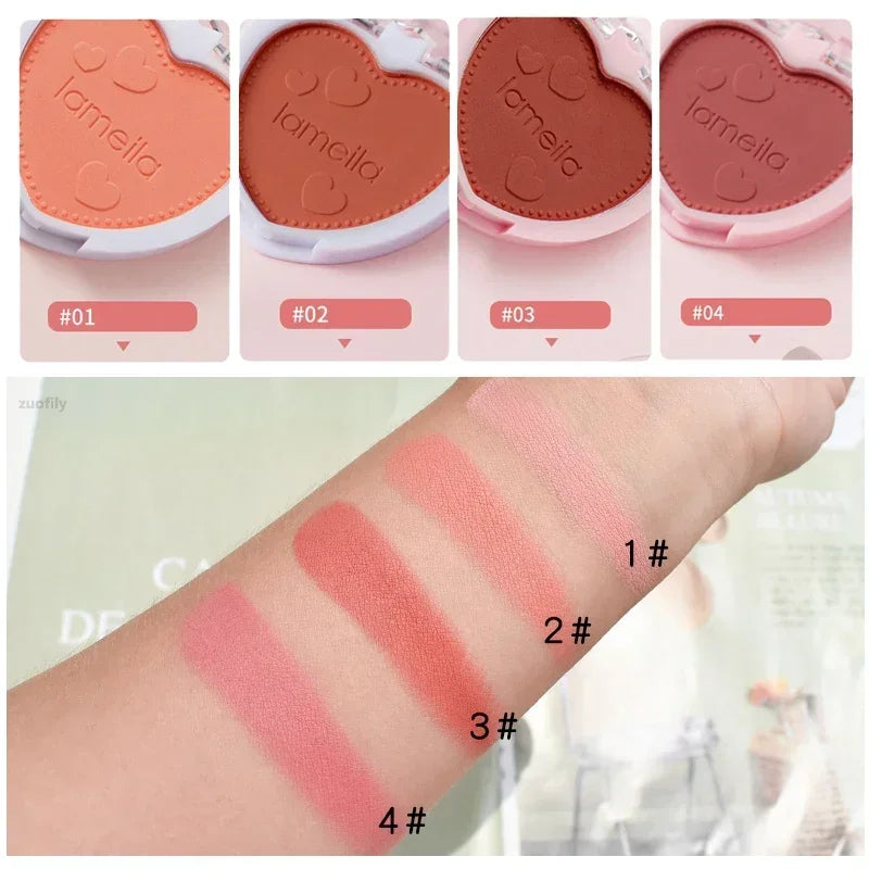 Blush Makeup Love Palette 4 Color Mineral Powder Peach Red Rouge Lasting Natural Hawthorn Cheek Tint Waterproof Blusher Cosmetic