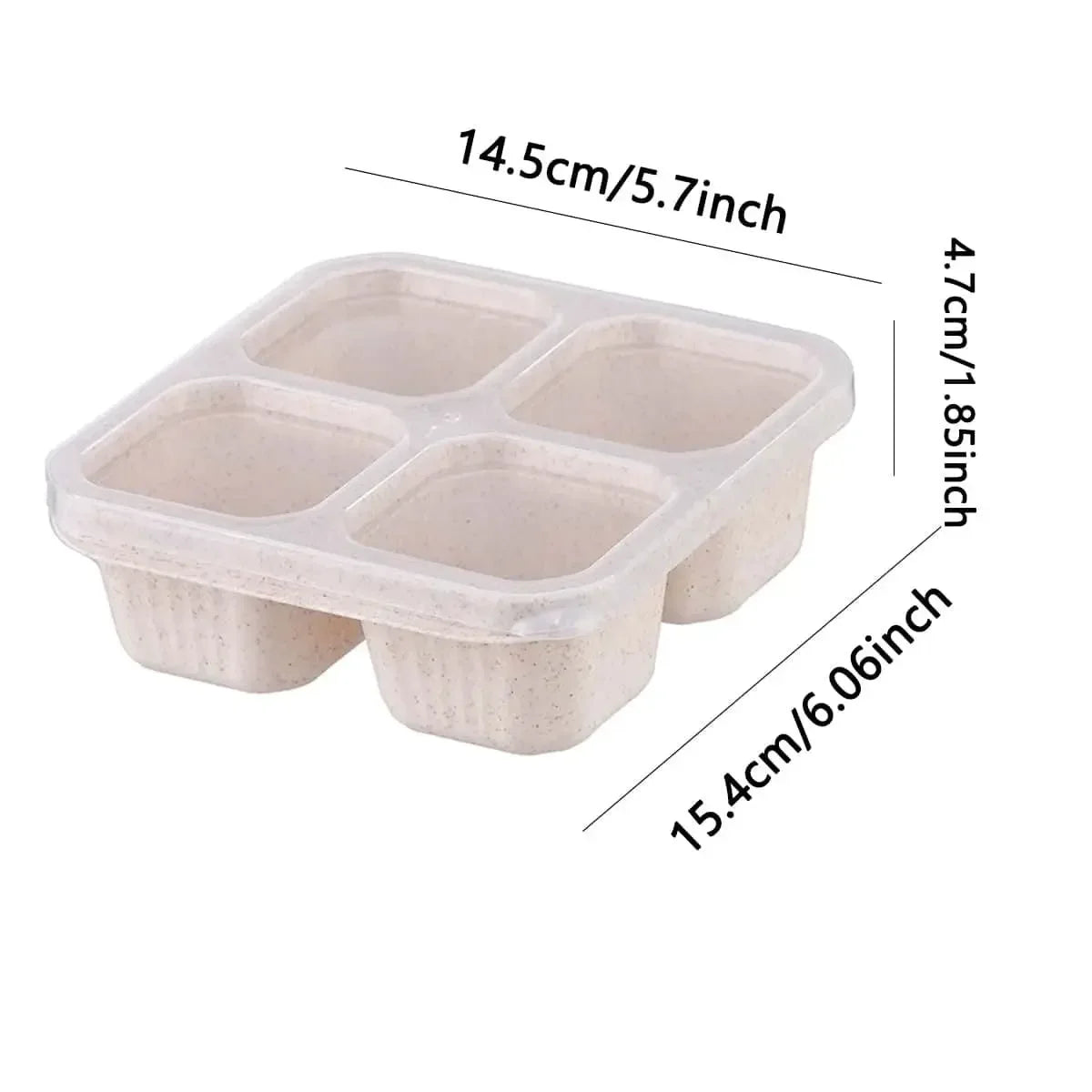 1PC -  Bento Snack Boxes with 4 Compartments – Reusable, Travel-Friendly Meal Prep Containers for Work & School