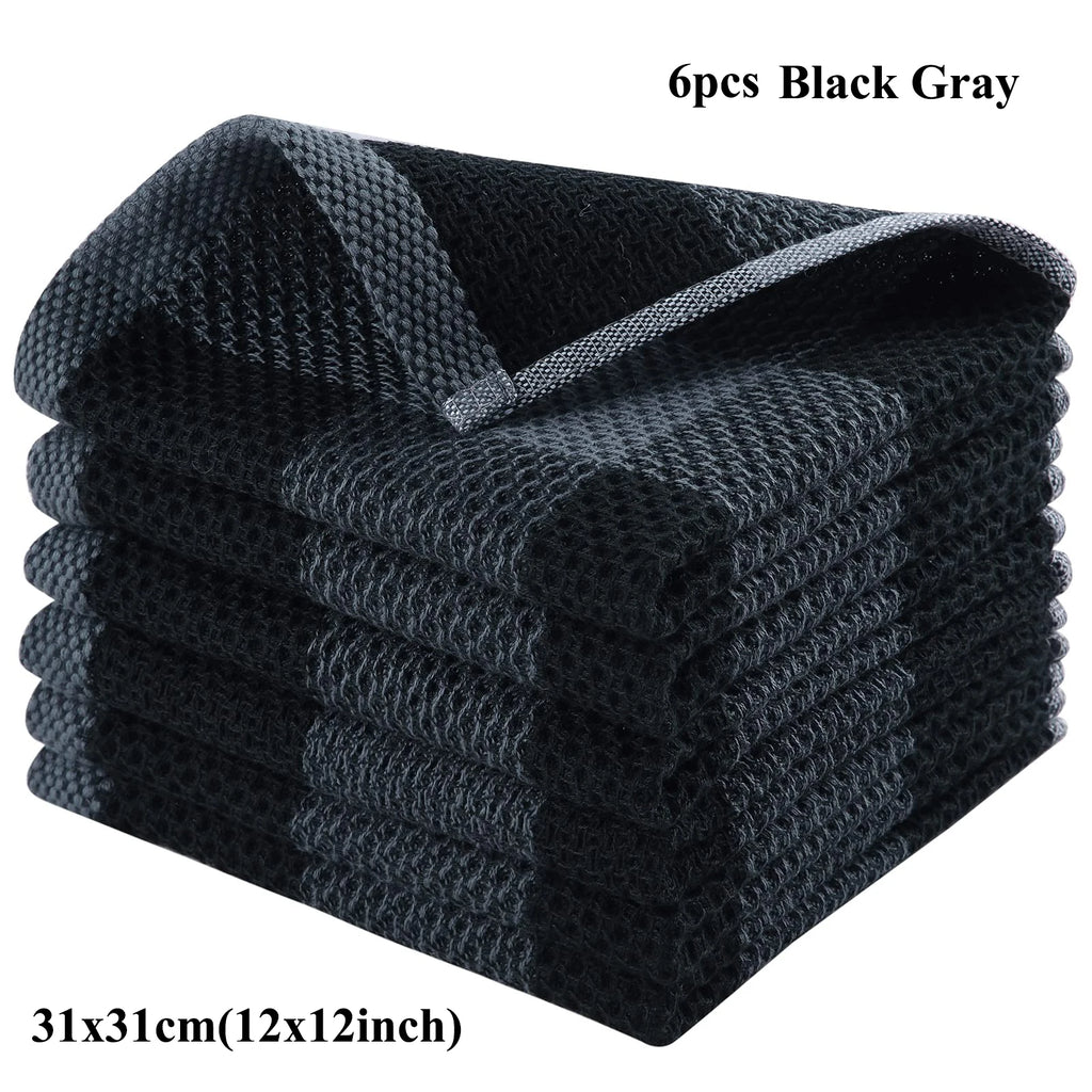 Olanly 100% Cotton Dishcloth For Kitchen Towel Home Ultra Soft Absorbent Dish Cloth Reusable Clean Tool Microfiber Kitchen Towel