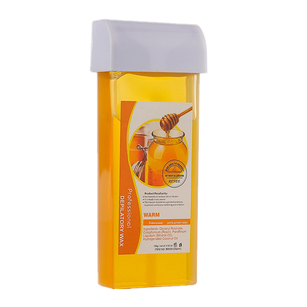 100g Hair Removal Wax Cartridge Honey Hot Depilatory Transparent Wax Cream Natural Body Hair Remover Heating Roller Wax