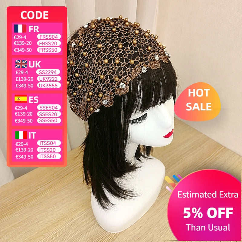 Fashion Wide-Brimmed Pearl Hair Band Cover Gray Hair Hair Accessories Girl's Face Washing Sports Casual Closed Head Cover Tiara