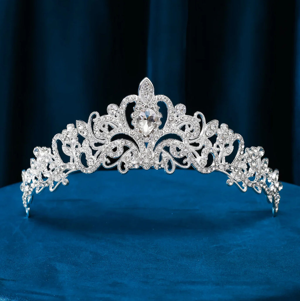 Elegant Girls Baroque Vintage Crystal Rhinestone Tiaras Queen Princess Crowns Kid Diadems Wedding Hair Accessories Women Jewelry