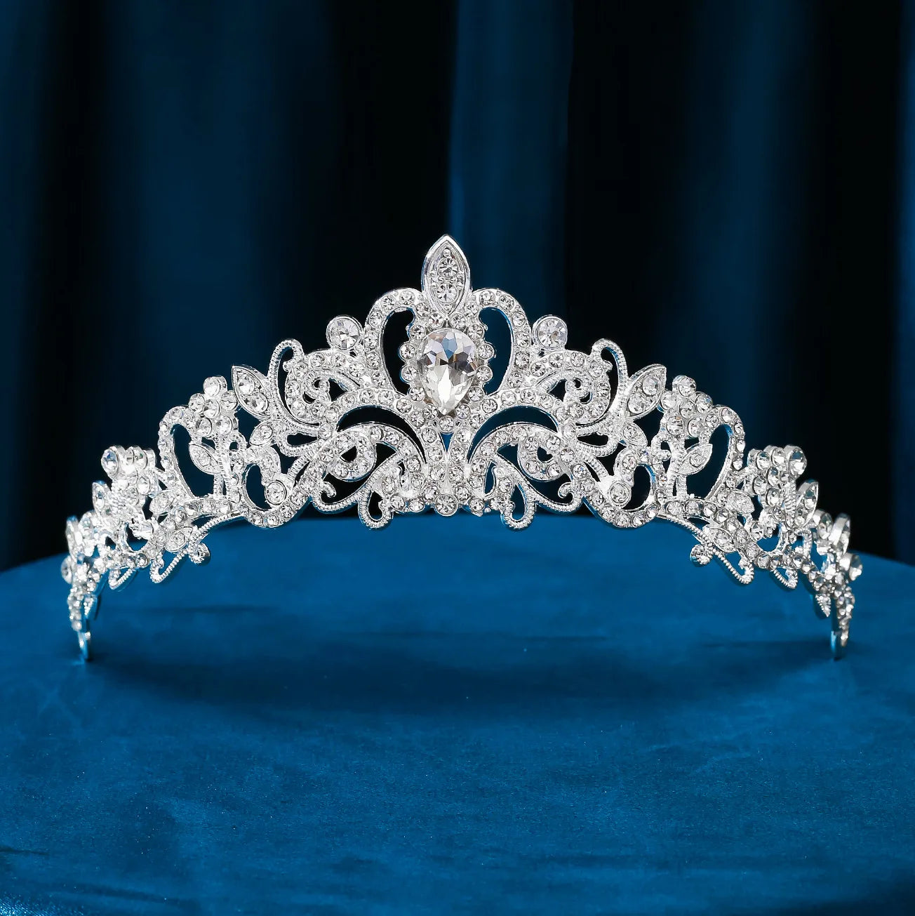 Elegant Girls Baroque Vintage Crystal Rhinestone Tiaras Queen Princess Crowns Kid Diadems Wedding Hair Accessories Women Jewelry
