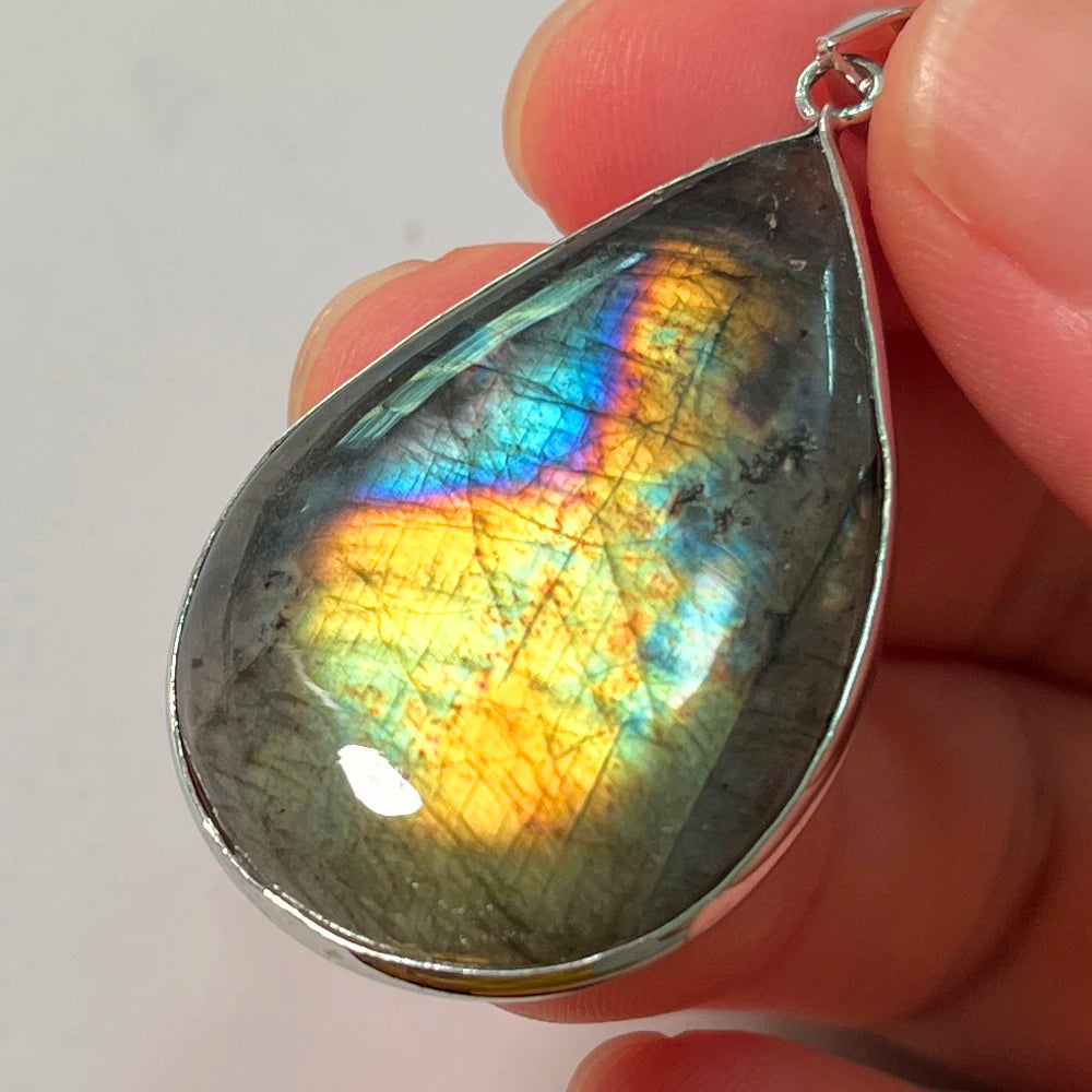 Gem Pendant Natural Stone Irregular Shape Bead Purple Blue Labradorite Necklace Pendant for Women Men Jewelry Gift 1Pcs