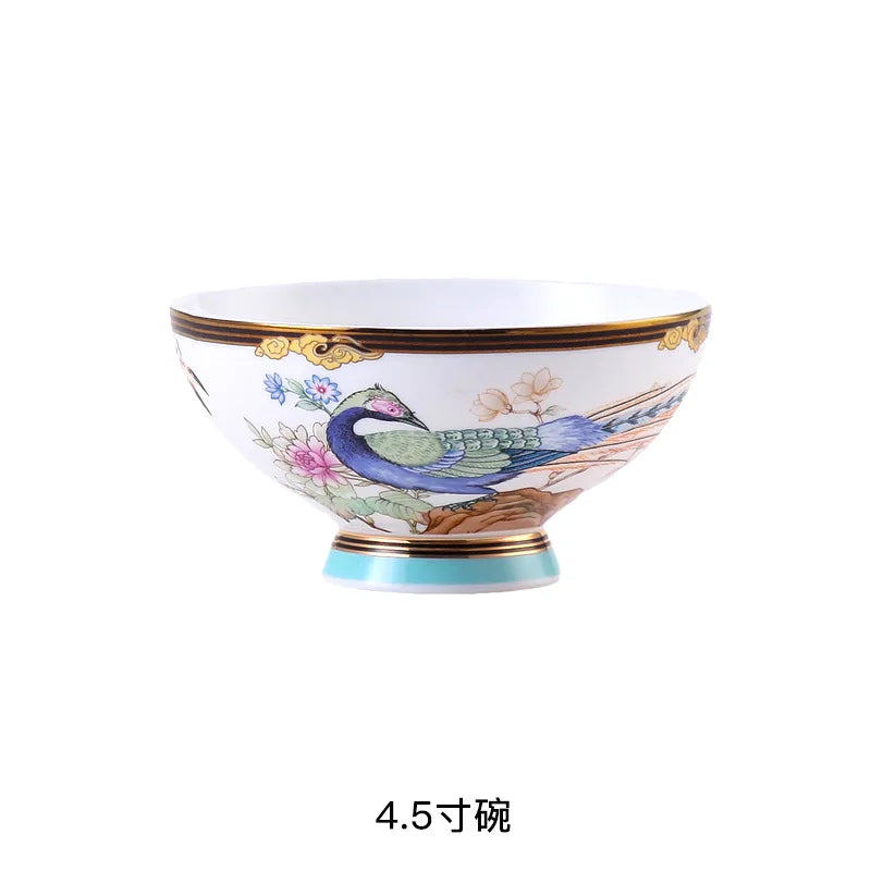 High-end Exquisite Bone China Dinner Plate Gilded Animal Pattern Cooking Dishes Dessert Salad Plate Hotel Kitchen Tableware New