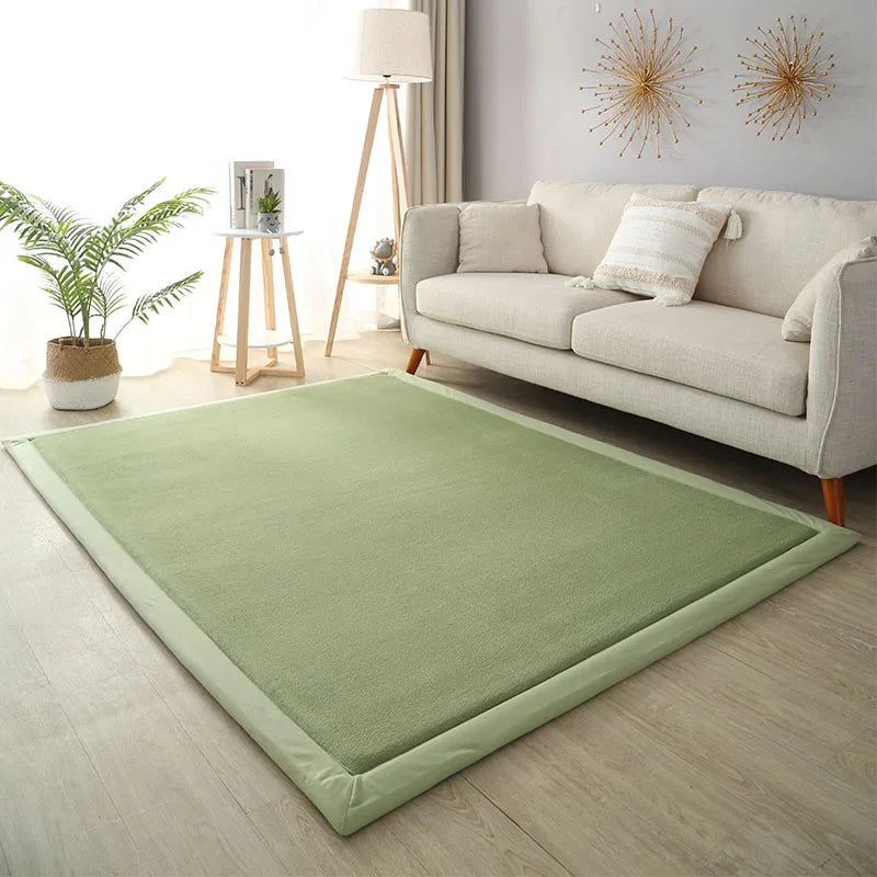 Thick Solid Color Rectangular Carpet For Living Room Ckildren Bedroom Play Rug Bay Window Soft Mat Baby Anti-fall Crawling Pads