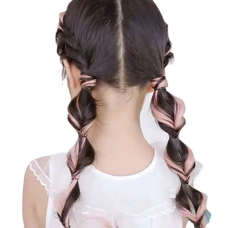 1 Piece Candy Color Girl Wig Hair Clip for Kids Sweet Cool  Invisible Seamless Natural Hanging Ears Hair Dyeing Wig Headwear
