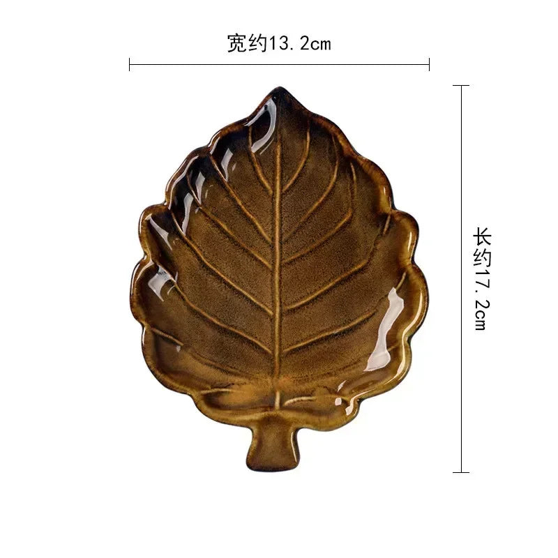 European Ceramic Cutlery Household Dishes Retro Kiln Glaze Porcelain Plate Handmade Ceramic Dinner Plates Kitchen Accessories