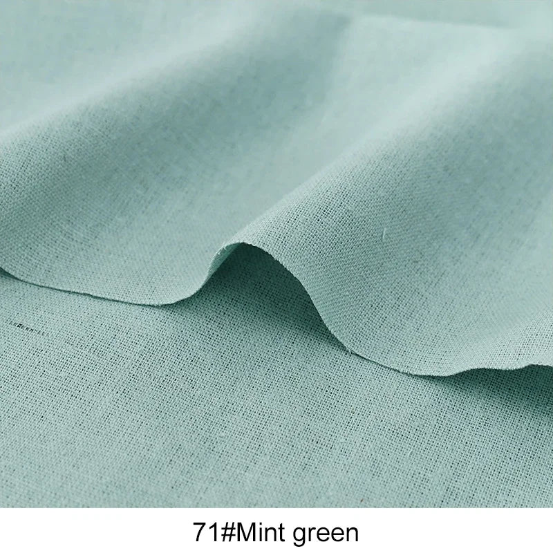 0.5/1/2 Yard Solid Color Cotton Linen Fabric Colorful Patchwork Seam Material DIY Curtain Home Textile Tablecloth Sewing Fabric