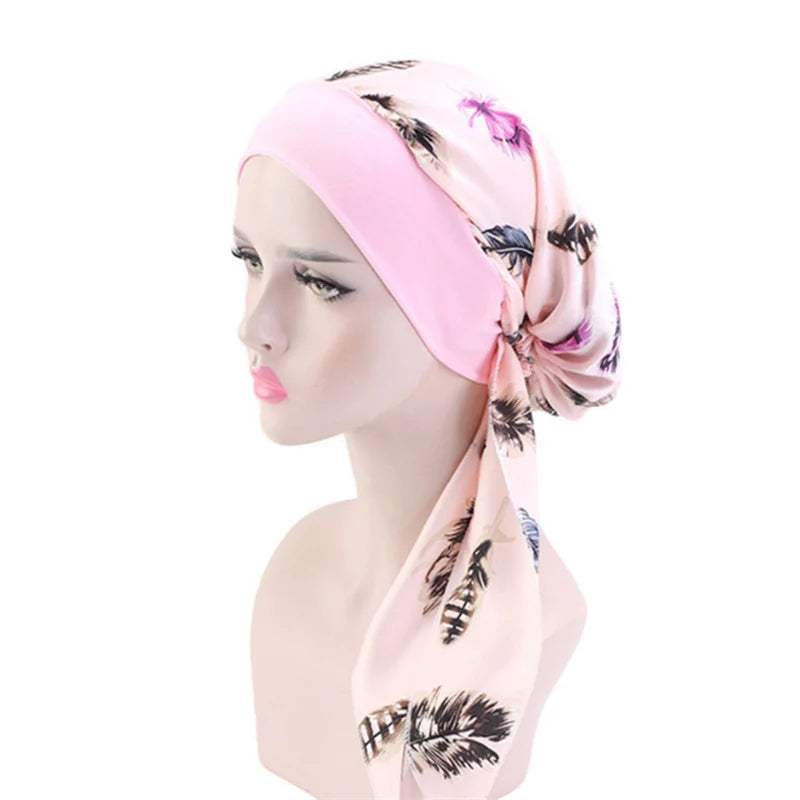 Lady Women Hat Chemo Cap Muslim Braid Head Scarf Turban Head Wrap Cover Ramadan Hair Loss Islamic Headwear Arab Fashion