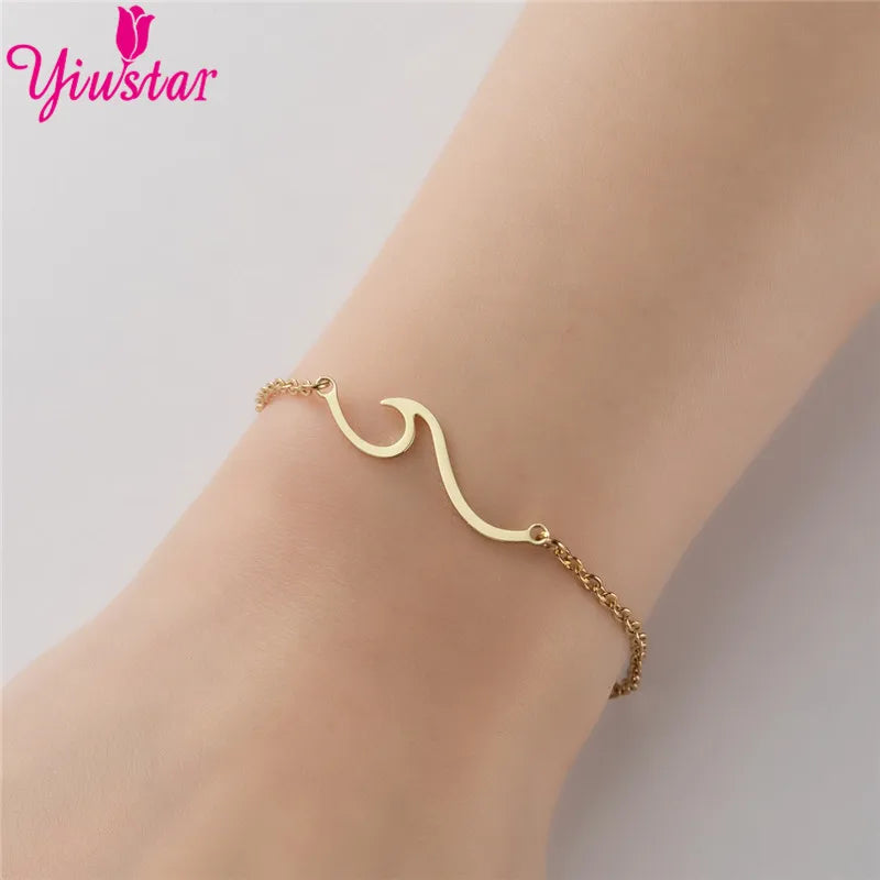 New Simple Christian Cross Stainless Steel Chain Bracelets for Women Men Religious Jewelry Lucky Cuff Bangles Gift Wholesale
