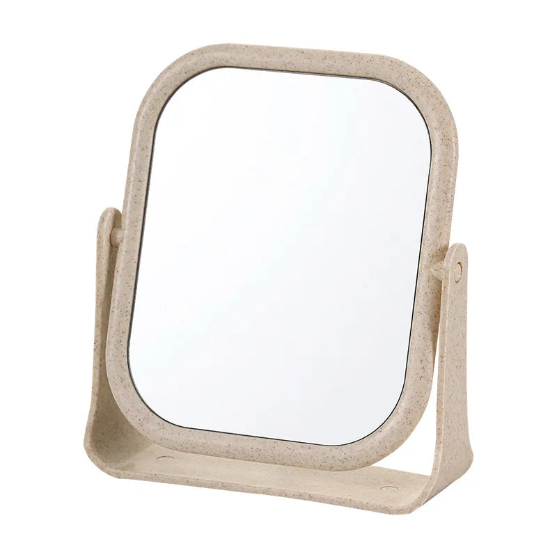 Square Makeup Mirror - 360° Swivel, HD Double Sided Vanity Mirror for Dorm and Bedroom with Swivelling Tabletop Vanity Mirror