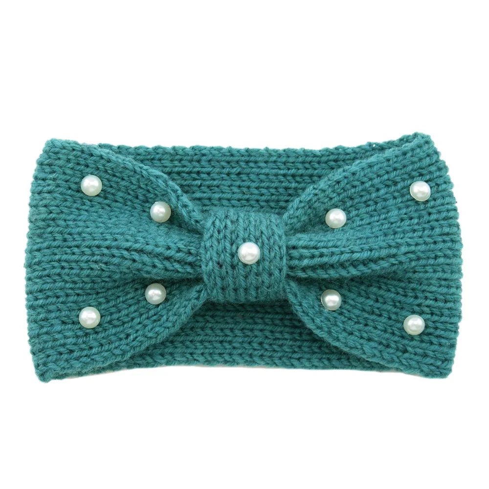 New Bowknot Pearl Headbands for Woman Solid Wash Face Hairband Elastic Sports Yoga Headwear Girls Hair Band Hair Accessories