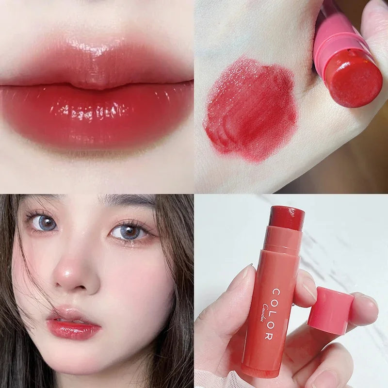 Cute Fruit Lip Balm Peach Tea Color Lip Gloss Natural Lasting Moisturizing Lighten Lip Lines Color Changing Jelly Plump Lip Care