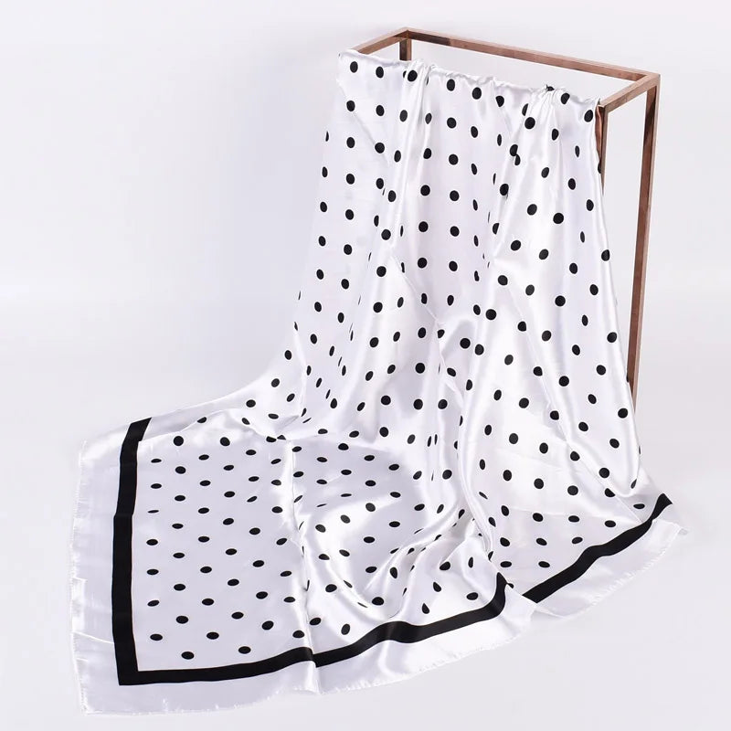 Head Scarf Women Luxury Brand 90×90cm Silk Square Scarf Satin Bandana Cheveux Soft Neckerchief Hijab Hair Scarves For Ladies
