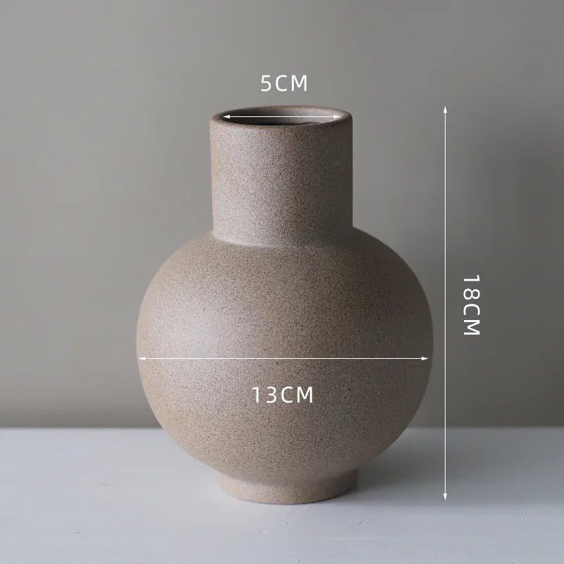 Nordic Ins Ceramic Vase Art Vases Vegetarian Ceramic Flower Pot Creative Homestay Dry Flower Arrangement Ornaments Dining Table