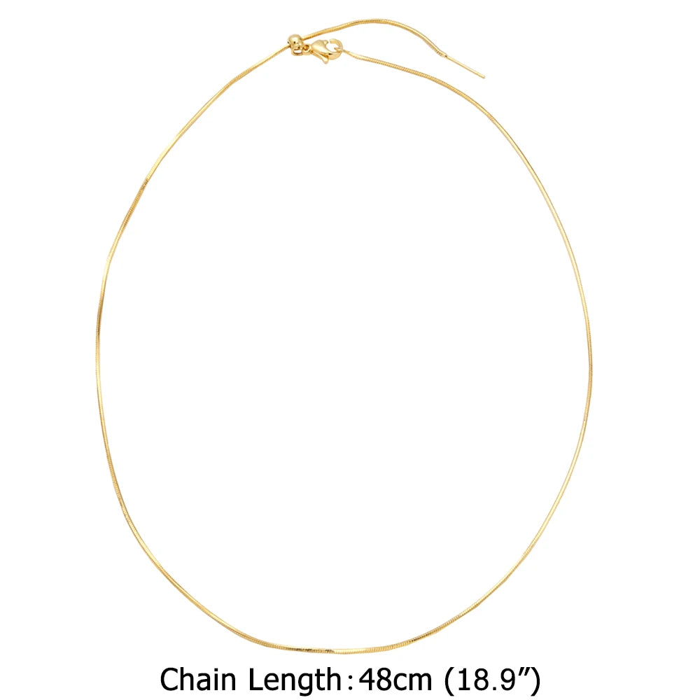 FLOLA Minimalist 26 Letters DIY Necklaces for Women Gold Plated Chain Custom Name Necklace Simple Jewelry Gifts nkev10