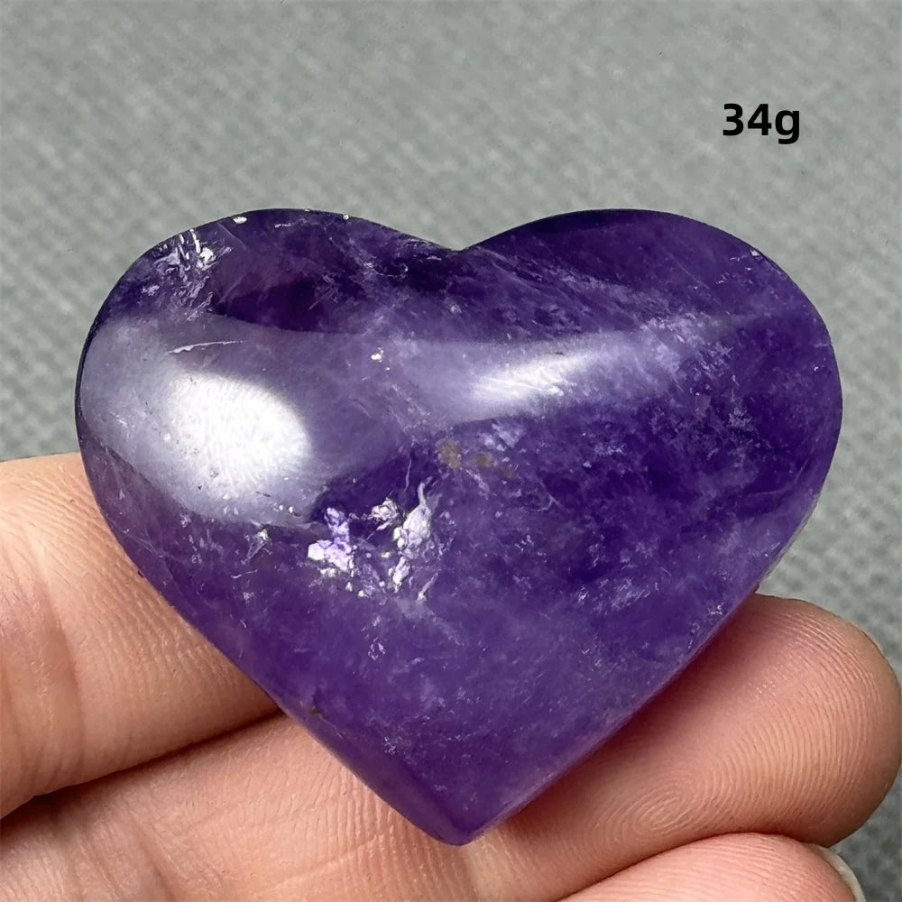 Natural Amethyst Heart Shaped Love Gemstone Meaning Love Healing Reiki Meditation Energy Witchcraft Home Decoration
