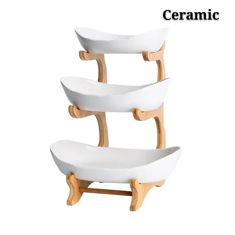 Ceramic Living Room Home Three-layer Fruit Plate Candy Dish Creative Modern Dried  Basket Snack Snack Trinket Dish