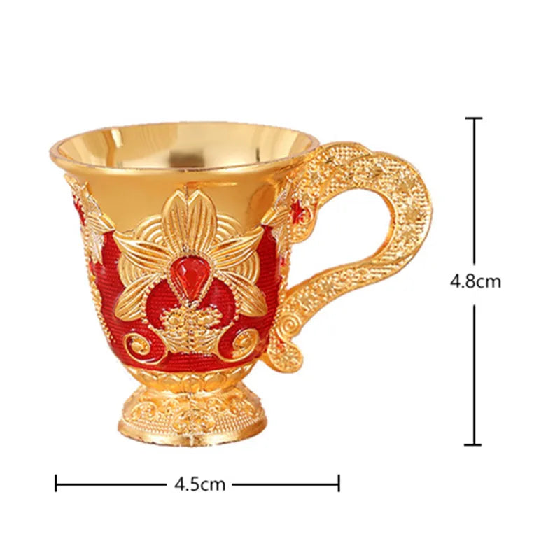 European High-end Metal Small Wine Glass Cup Whiskey Creative Home Vintage Wine Glass Crafts For Bar Party Home Decor
